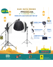  PROOCAM kb-1210 1 PAIR Softbox 60x90cm 400W LED Light & 1 Set 90cm Dome Parabolic Softbox Grid Boom Stand Studio Lighting Kit SET S4 (VALUE SET)